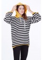 ÇİZGİLİ KAPÜŞONLU SWEAT